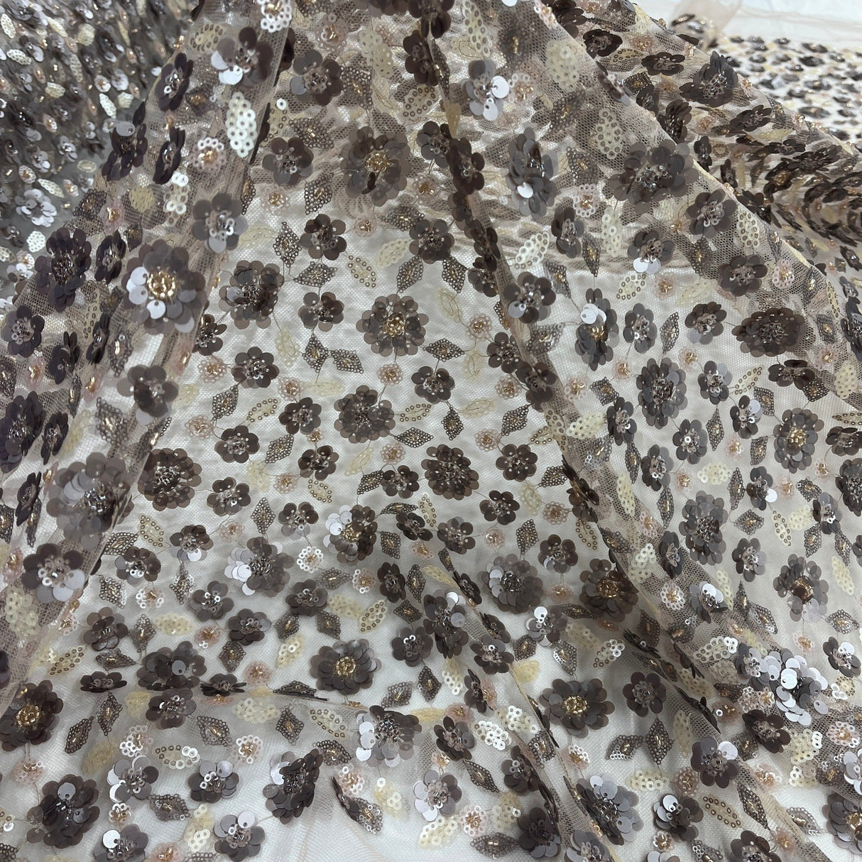 Beaded Sequined Lace Fabric 54" Wide