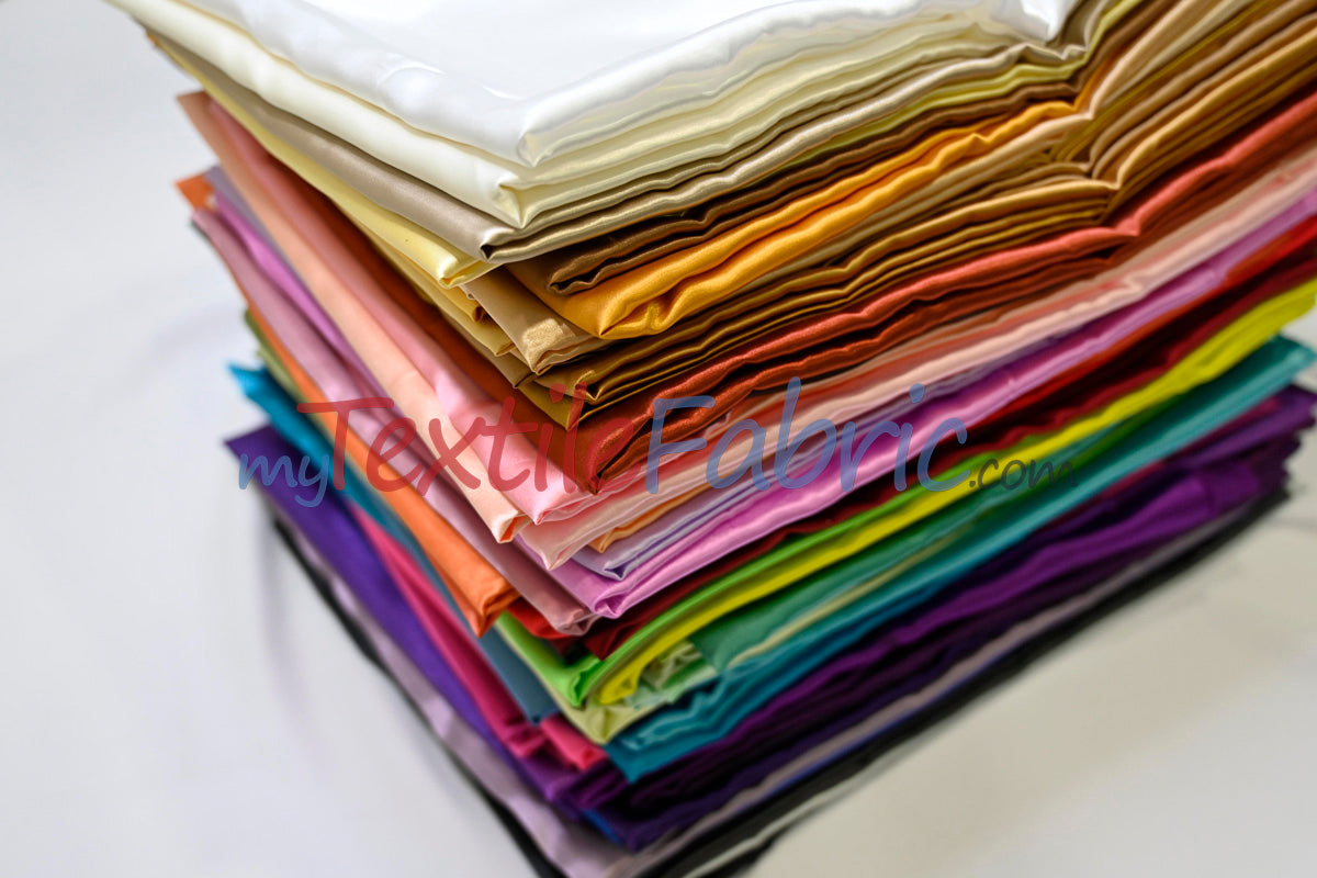 Charmeuse Satin Polyester Fabric - Solid, 58/60" Width, Multiple Colors (1 Yard)