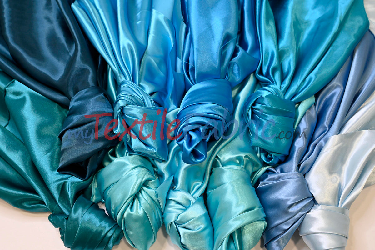 Charmeuse Satin Polyester Fabric - Solid, 58/60" Width, Multiple Colors (1 Yard)