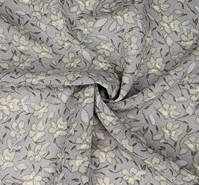 Chelsea Chiffon Polyester Fabric - Gray, Sheer Crepe Texture, 58/60" Width