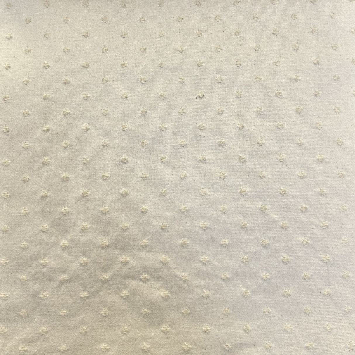 Chelsea Embossed Dotted Jacquard Cotton Blend Fabric - Natural Washed, 60" Width (1 Yard)
