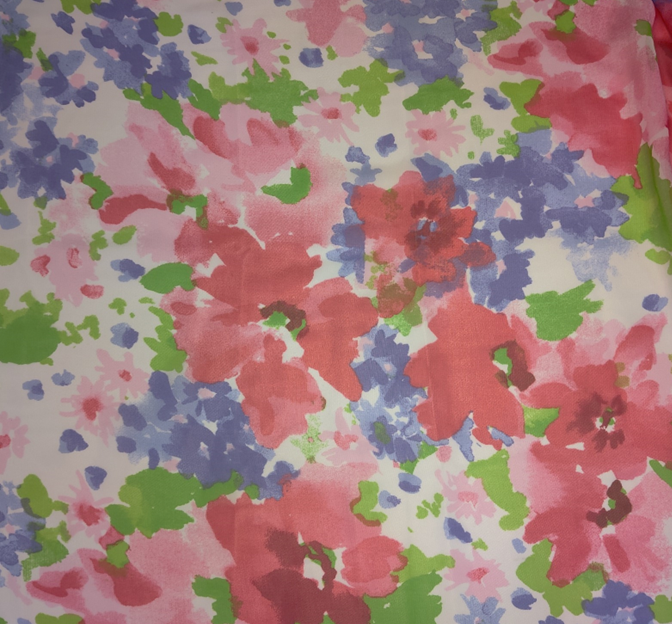 Chiffon 1B801 Polyester Fabric - White/Fuchsia/Purple, 56/58" Width