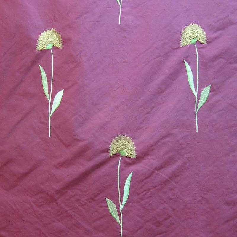 Chloe Fabric Silk Fabric - Floral Embroidered, 54" Width (1 Yard)