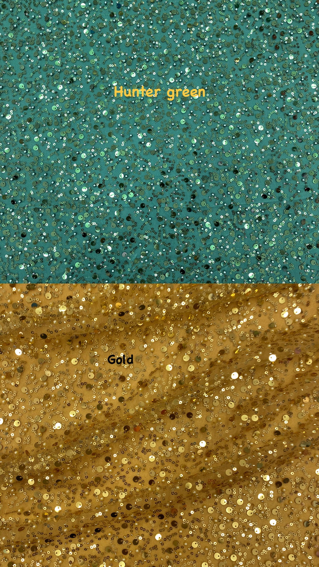 BPS Mesh Lace Polyester Fabric - Hunter Green Beads, Pearls, Sequins, 60" Width (1 Yard)