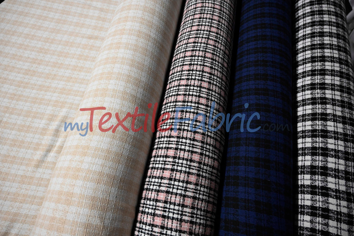 Classic Tweed Polyester Fabric - Textured Tweed Weave, 60" Width (1 Yard)