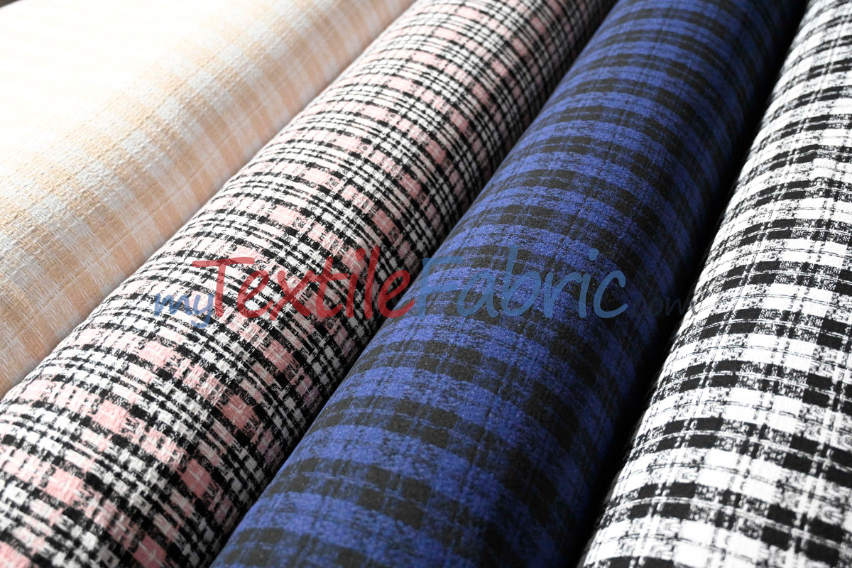 Classic Tweed Polyester Fabric - Textured Tweed Weave, 60" Width (1 Yard)