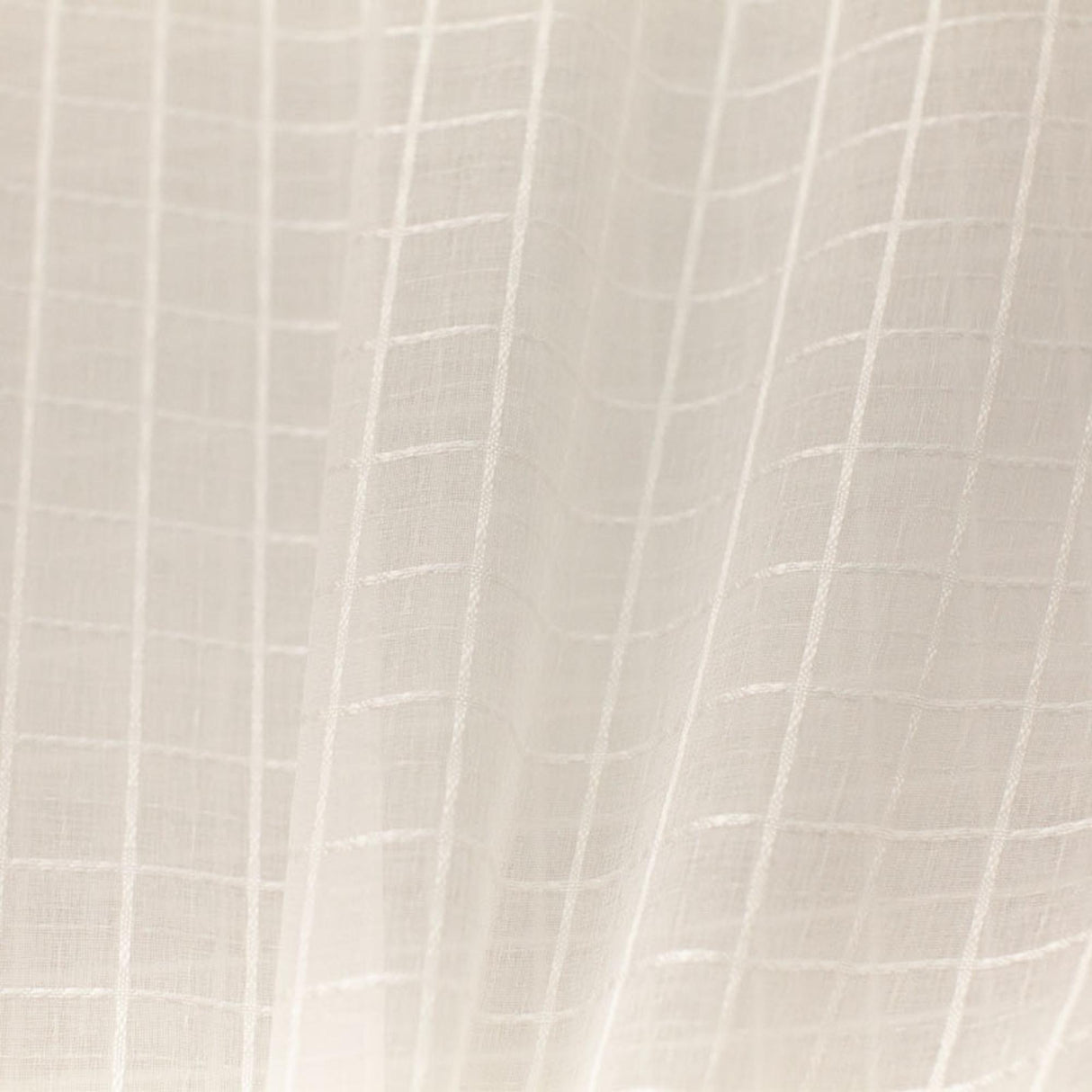 Cobb Fabric Square Sheer Fabric - Ivory/White Square Pattern, 110" Width (1 Yard)