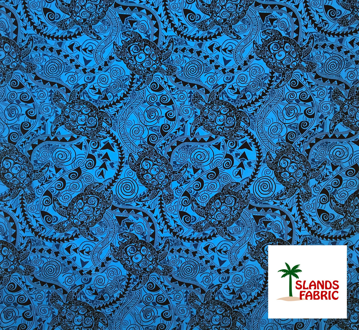 Cotton Tiki Turtle Print Fabric