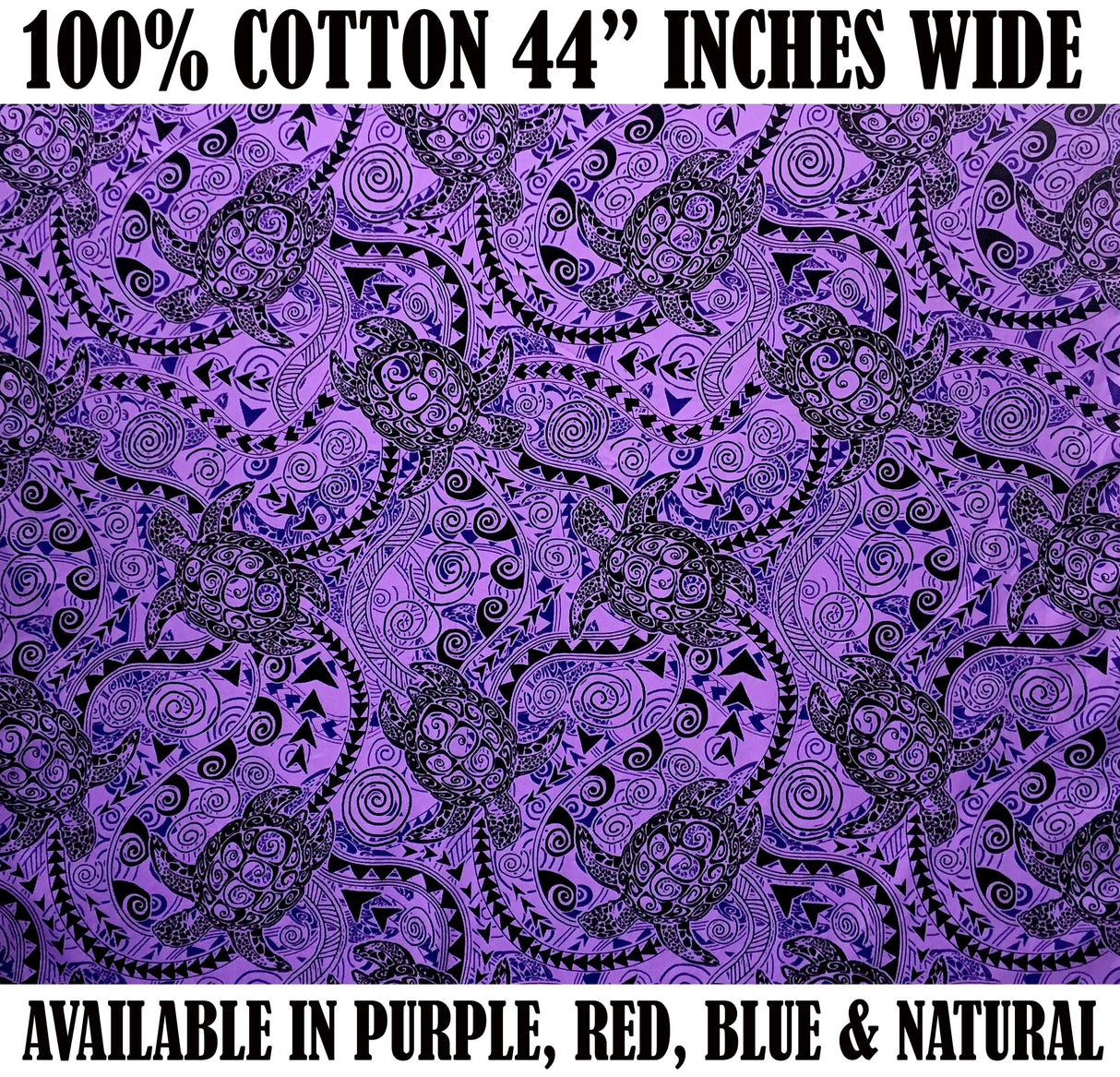 Cotton Tiki Turtle Print Fabric