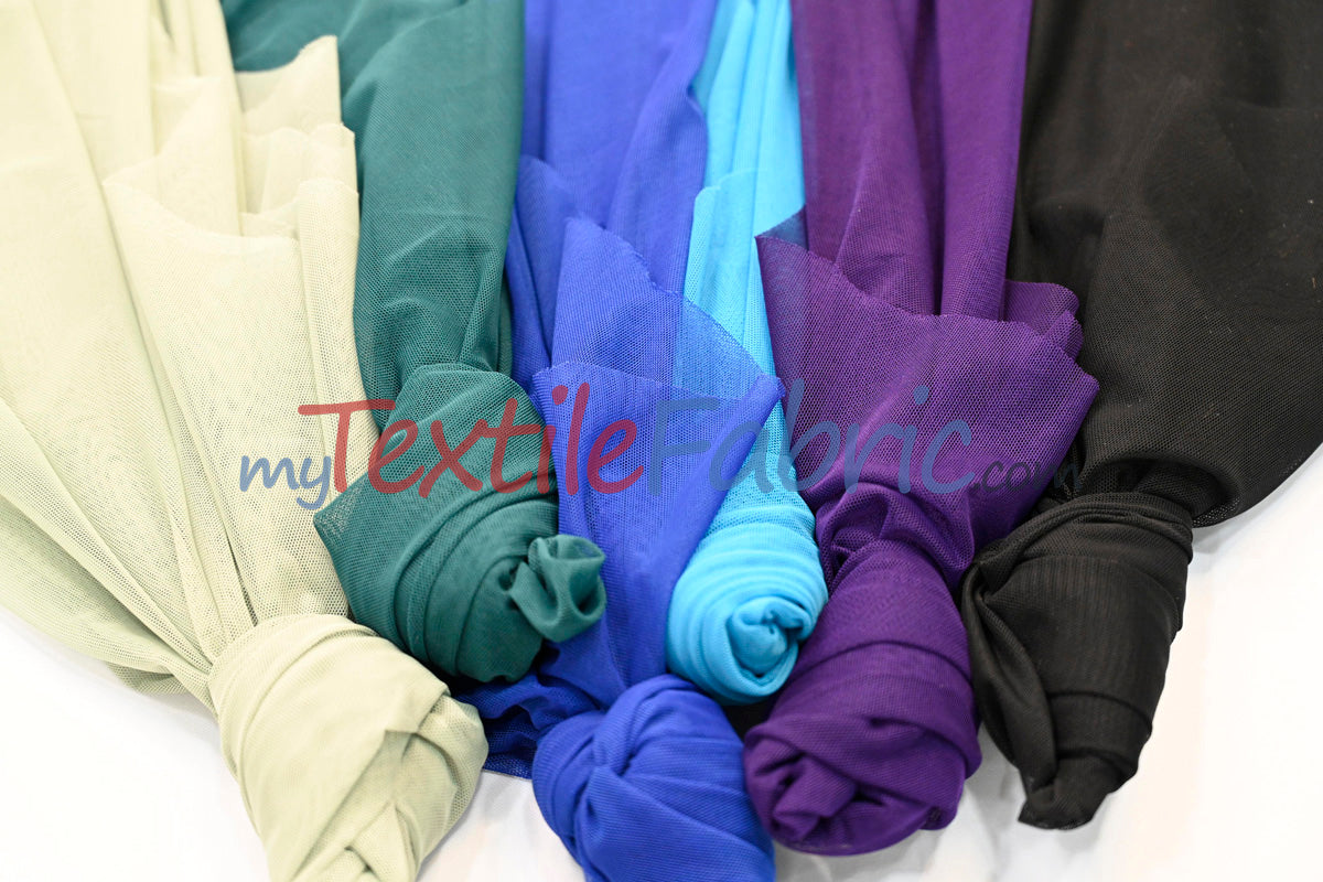 Super Soft Power Mesh Spandex Fabric - Multiple Colors, 58/60" Width (1 Yard)