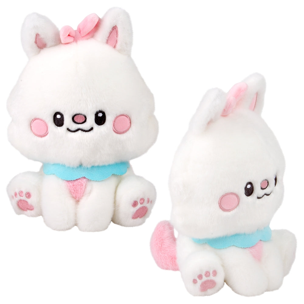 Plush Sitting Cat With Bow 9"
