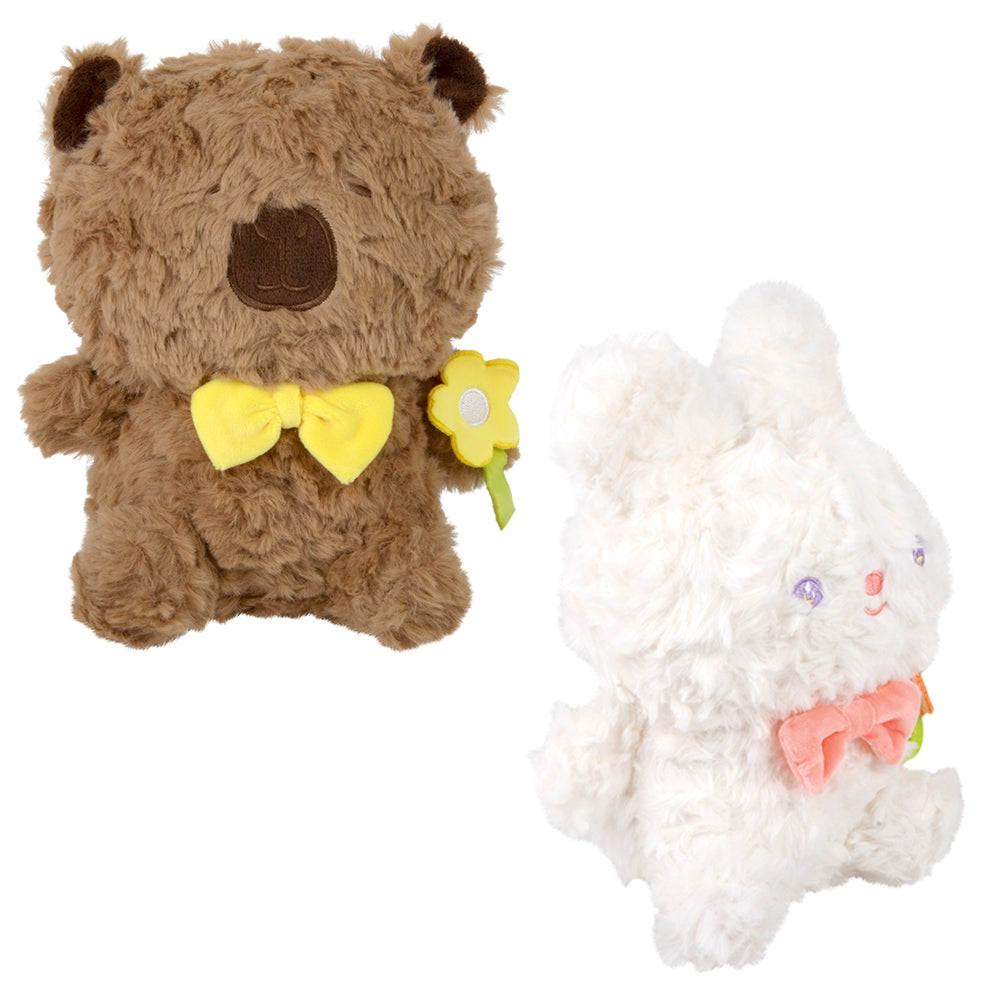 Plush Claw-It Small Bow Animal 9"