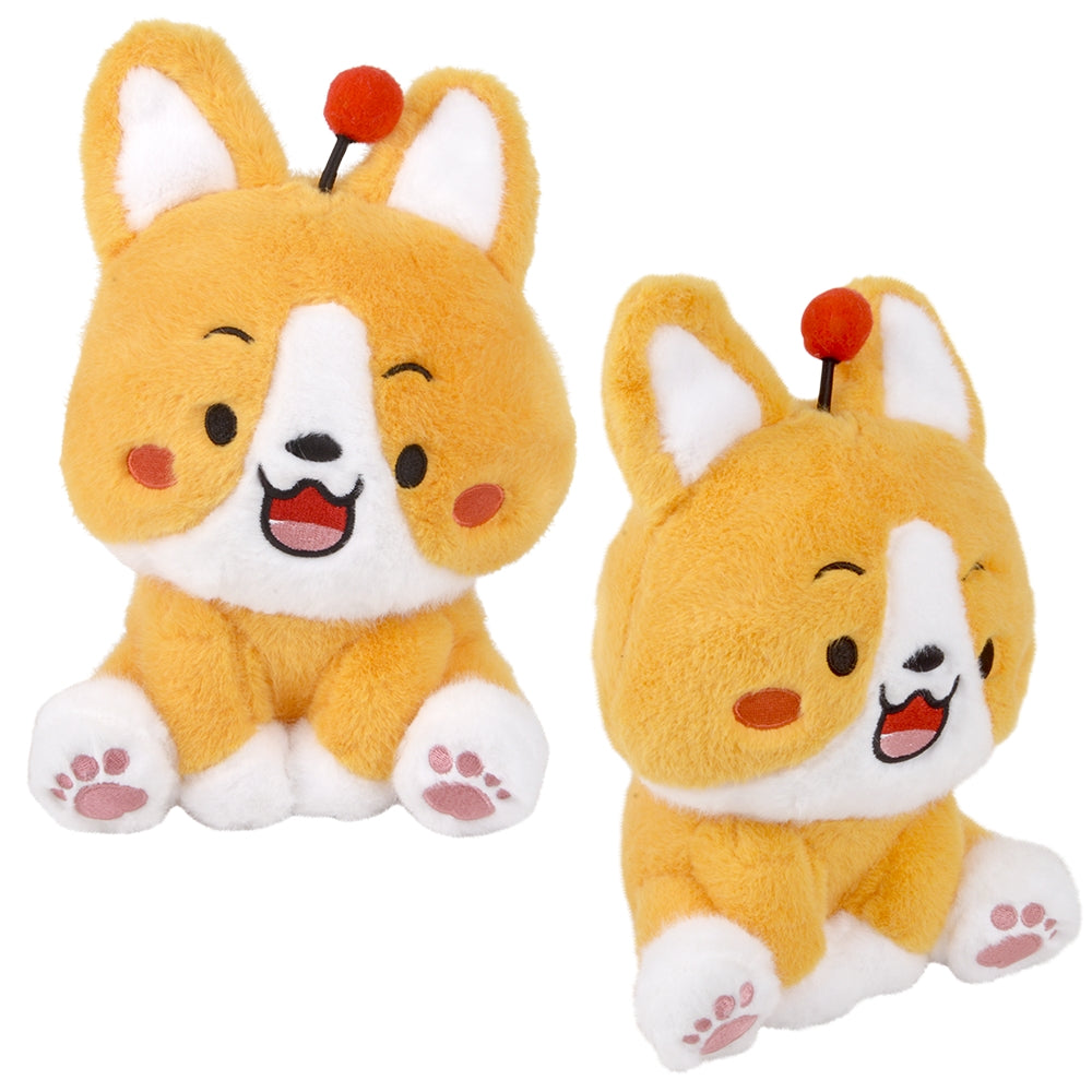 Plush Sitting Dog Orange 9"
