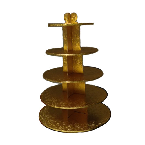 Gold Foil Covered 5-Tier Cupcake Stand / Tower