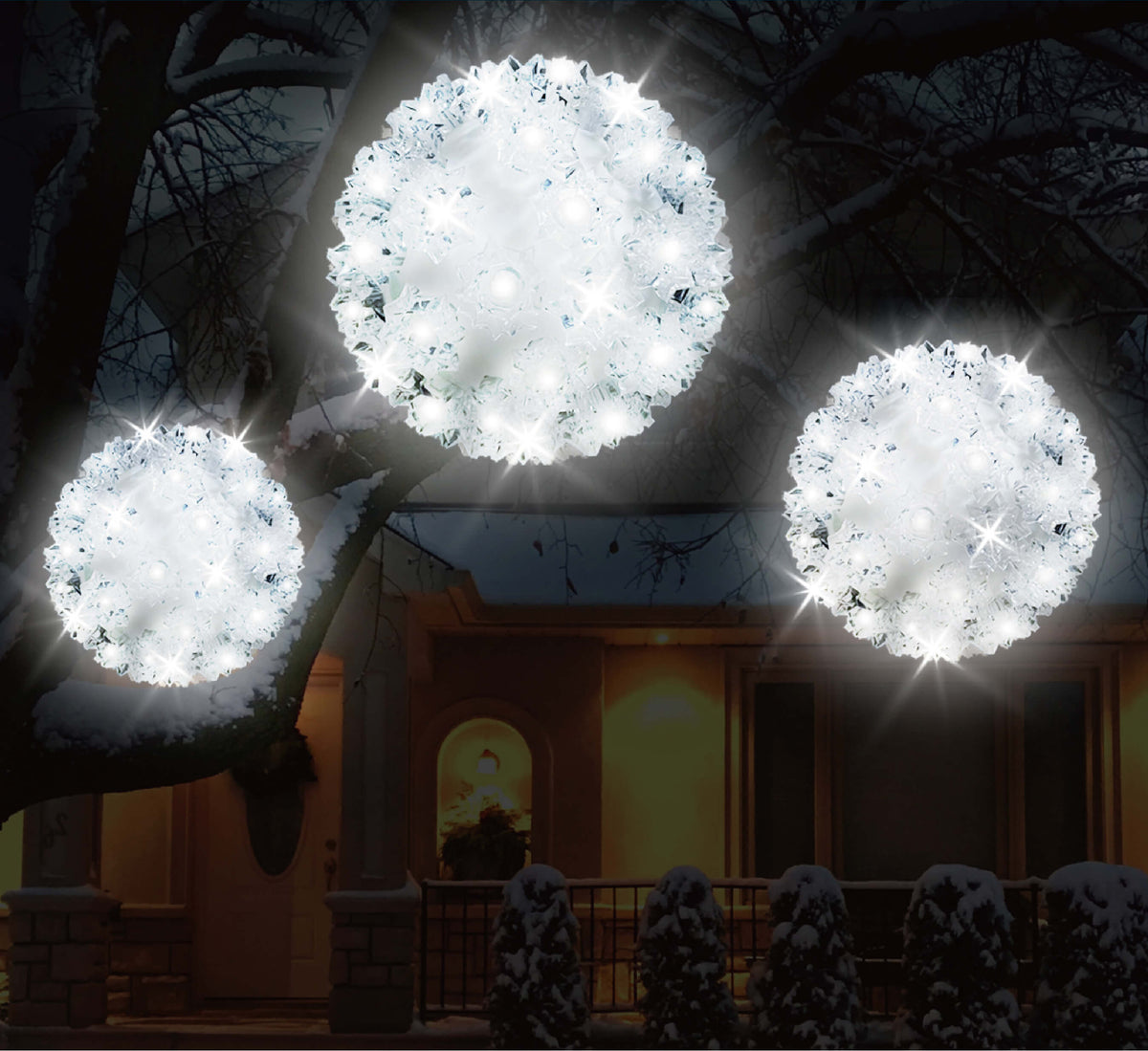 5.5" Twinkling Pure White Crystal Sphere