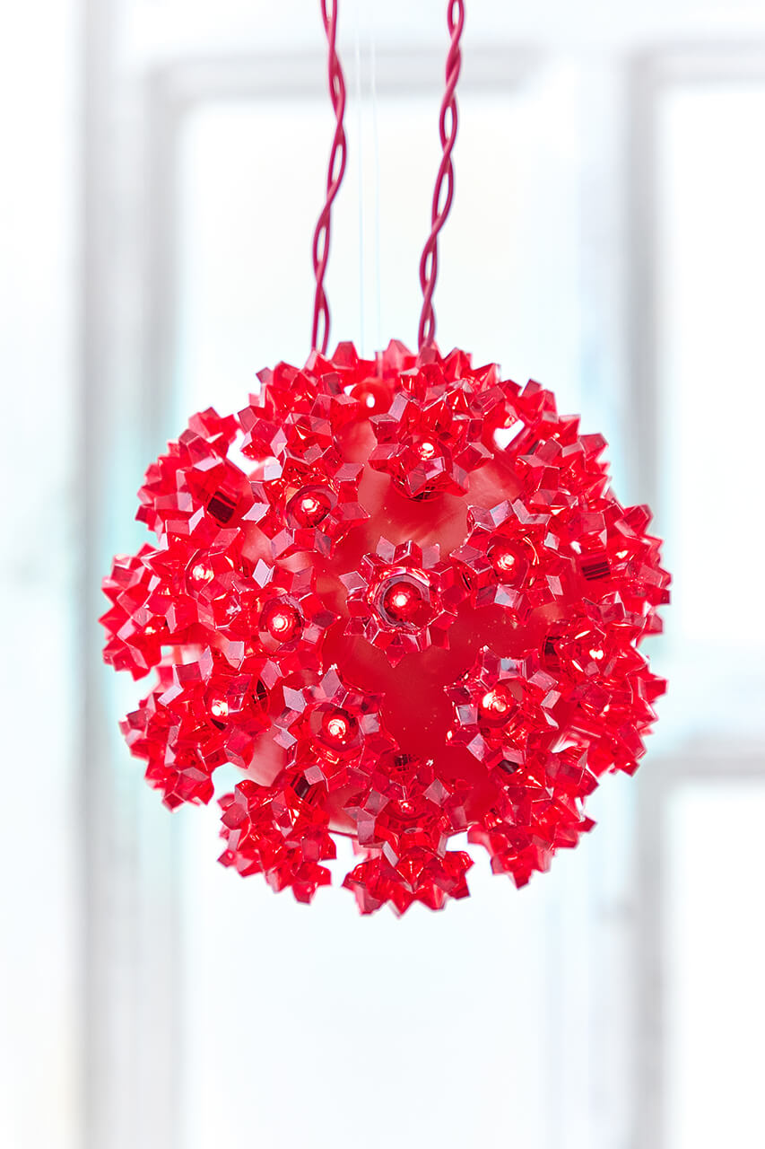 5.5" Twinkling Red Crystal Sphere