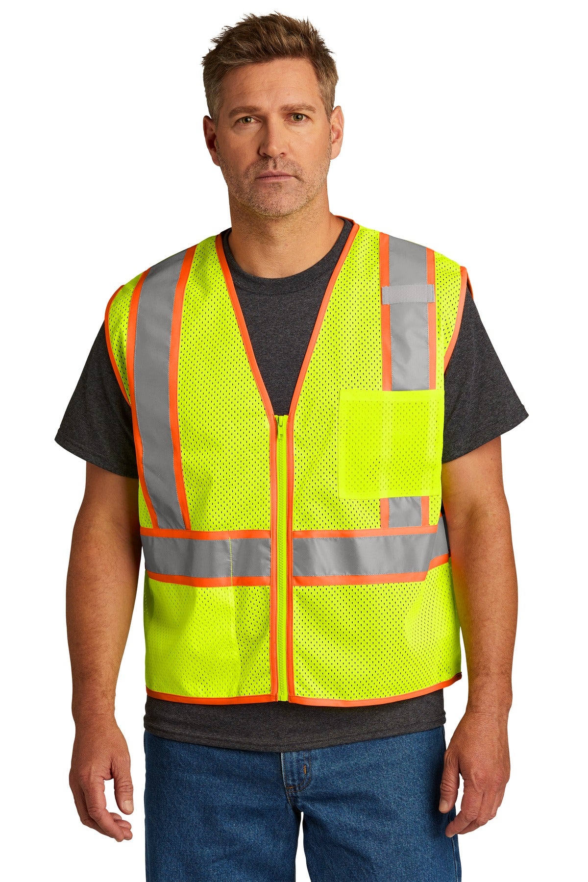 CornerStone ® ANSI 107 Class 2 Mesh Zippered Two-Tone Vest