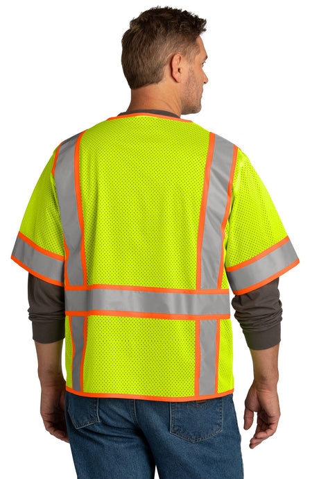 CornerStone ® ANSI 107 Class 3 Surveyor Mesh Zippered Two-Tone Short Sleeve Vest