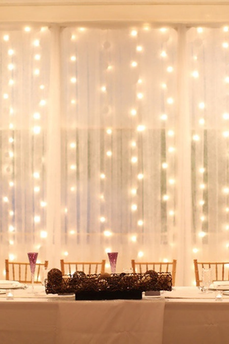 600 LED 24 Strand Twinkling Curtain Light Plug in