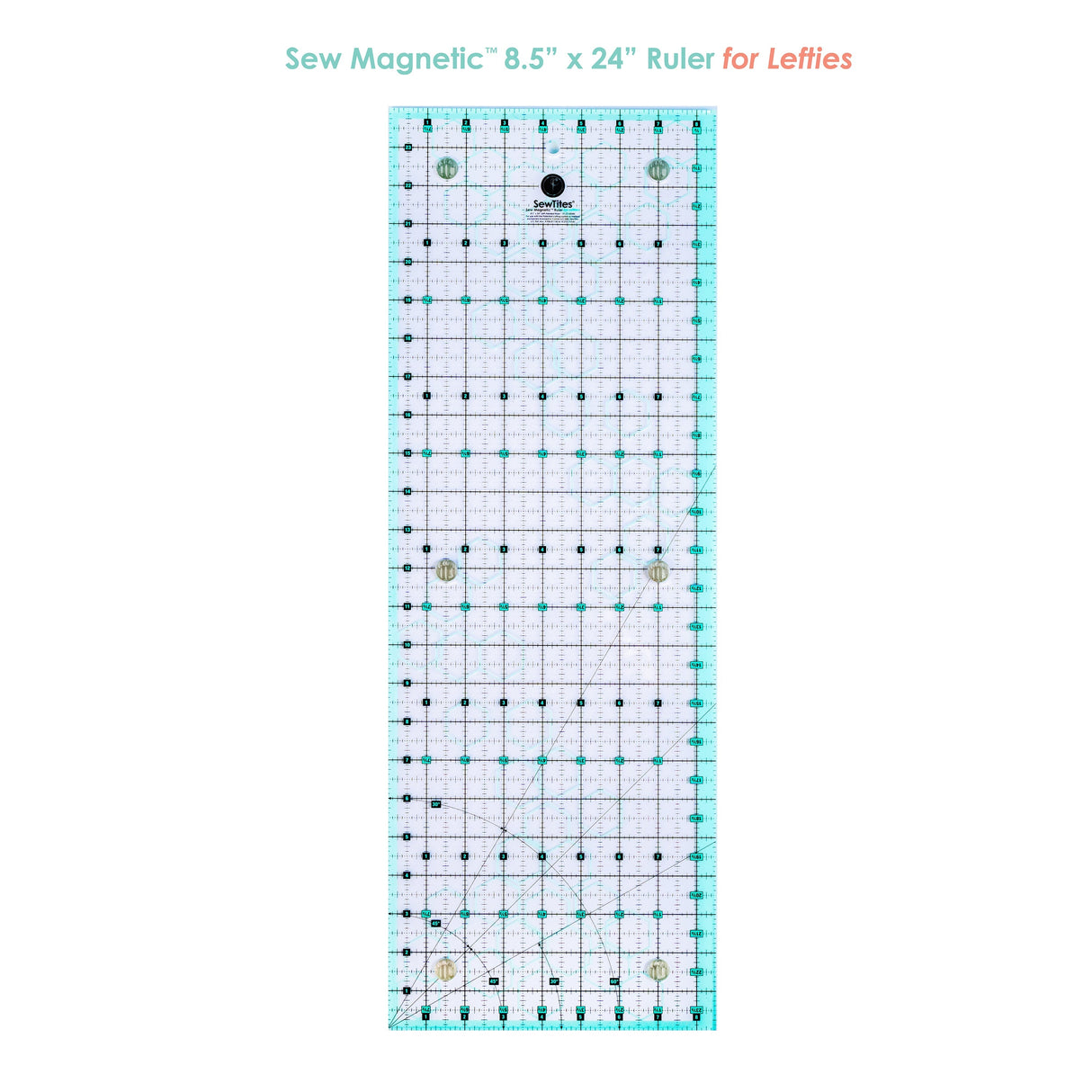 Sew Magnetic Acrylic Fabric - Turquoise And Black Imprint, 8.5" X 24" (1 Unit)