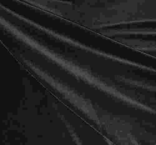 CVC Velour Cotton Polyester Fabric - Solid Black, 58/60" Width (1 Yard)