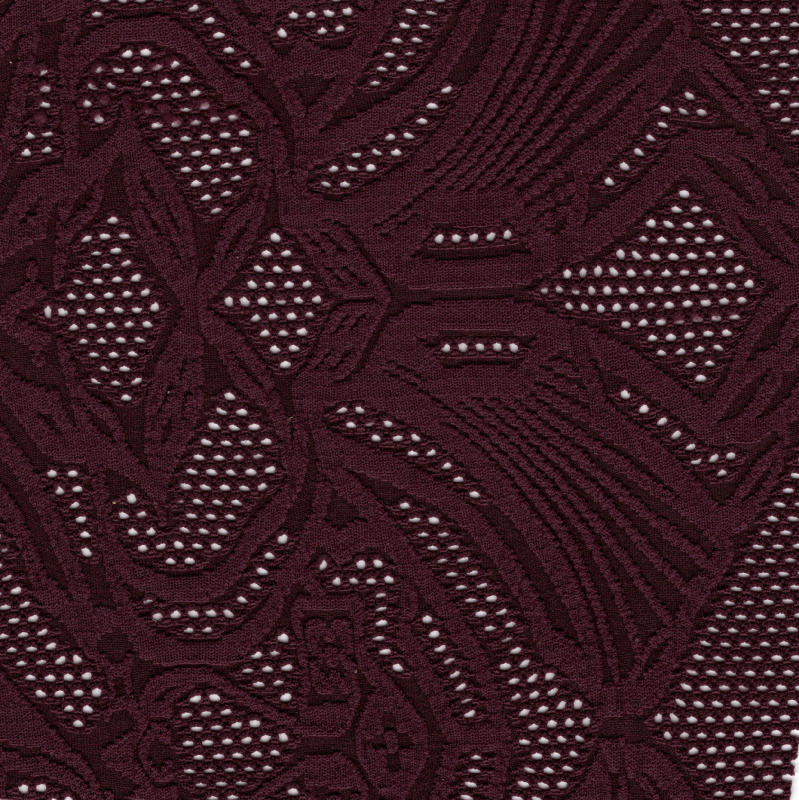Poly Lycra Mesh Fabric Carbon Merlot Floral 4-Way Stretch