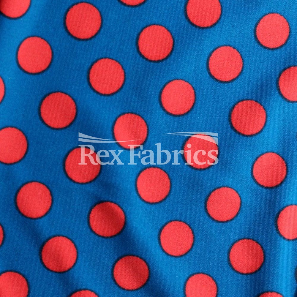 E-Z Dots Matte Nylon Spandex Fabric - Multicolor Polka Dots, 58/60" Width (1 Yard)