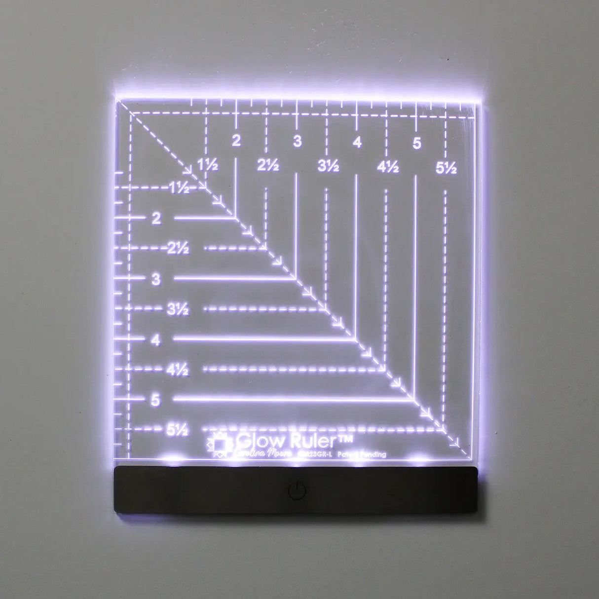 Acrylic Glow Ruler 6in Square Left Handed