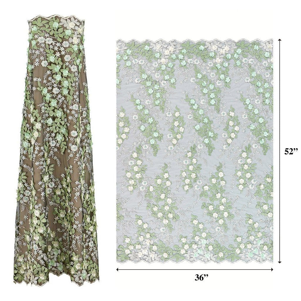 Embroidered Mesh Floral Fabric