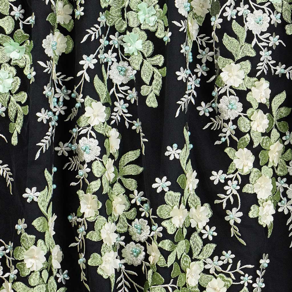 Embroidered Mesh Floral Fabric