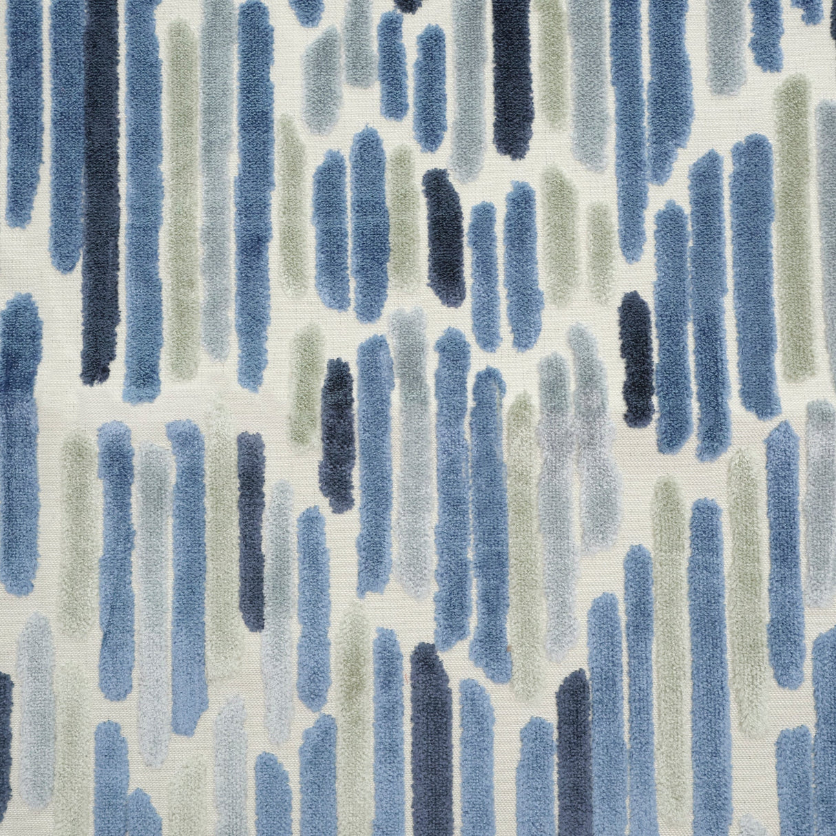 Geometric Cut Velvet Upholstery Fabric - Cascade Harmony