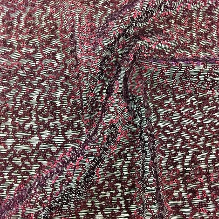 Caviar Dreams Stretch Mesh Sequin Fabric - Bordeaux, Nude/Gold, Nude/Rose Gold, Grey/Silver, 55" Width (1 Yard)
