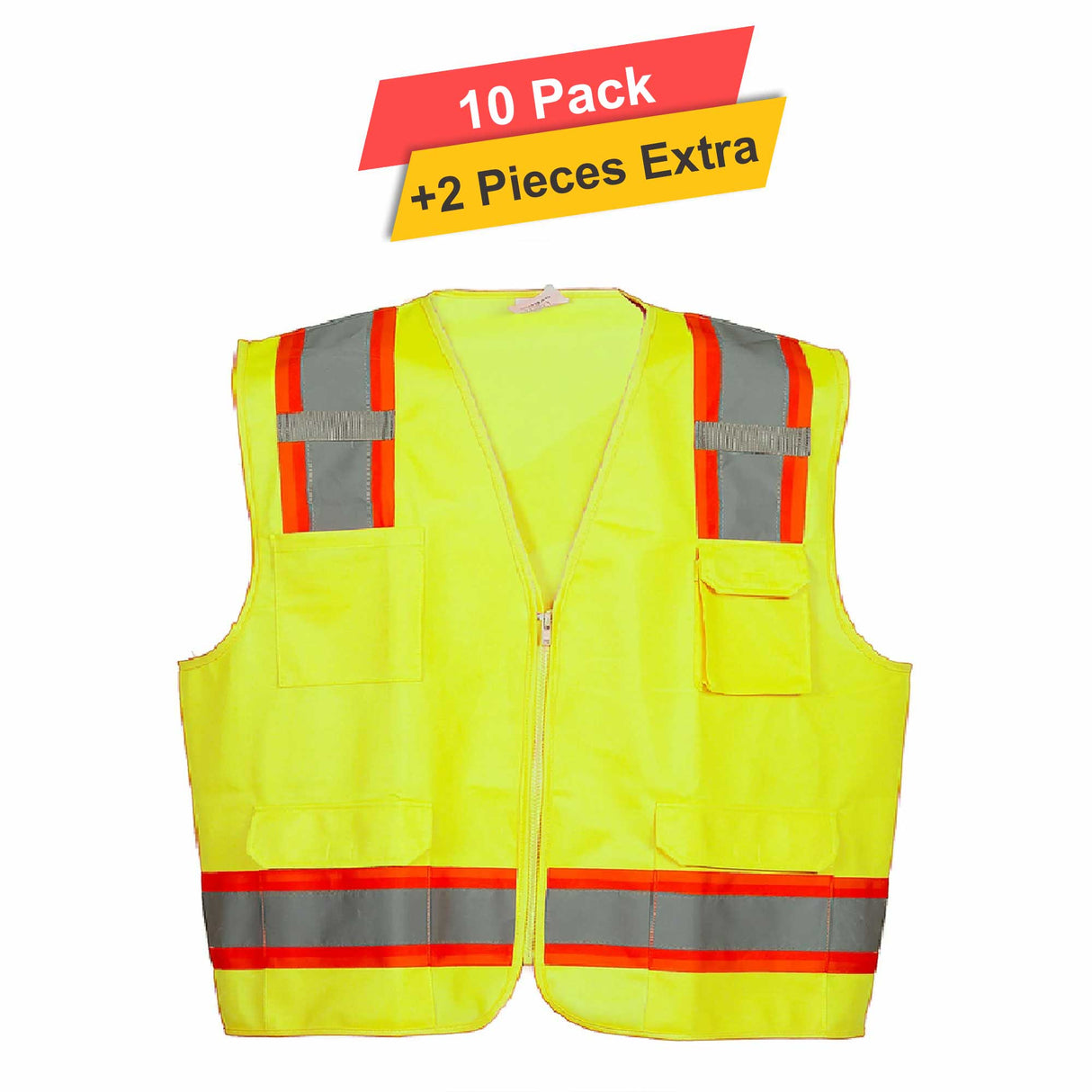 Polymesh Reflective Vest w liner - 10 pack - 100% polyester