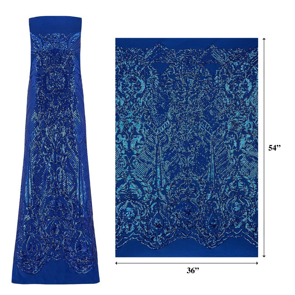 Celine Stretch Mesh Sequin Fabric - Embroidered Sequin, 54" Width (1 Yard)