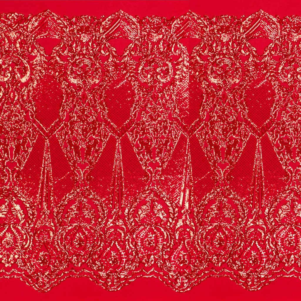 Celine Stretch Mesh Sequin Fabric - Embroidered Sequin, 54" Width (1 Yard)
