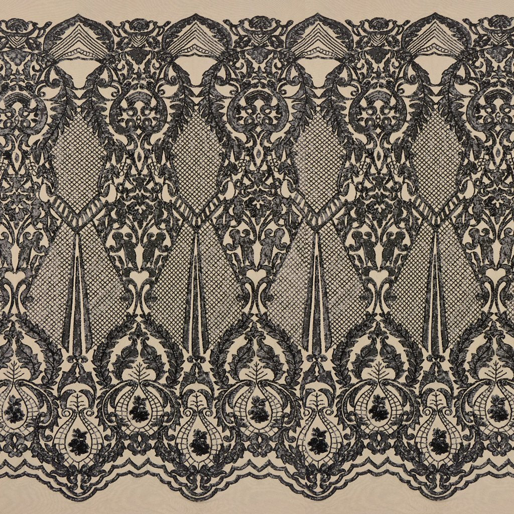Celine Stretch Mesh Sequin Fabric - Embroidered Sequin, 54" Width (1 Yard)