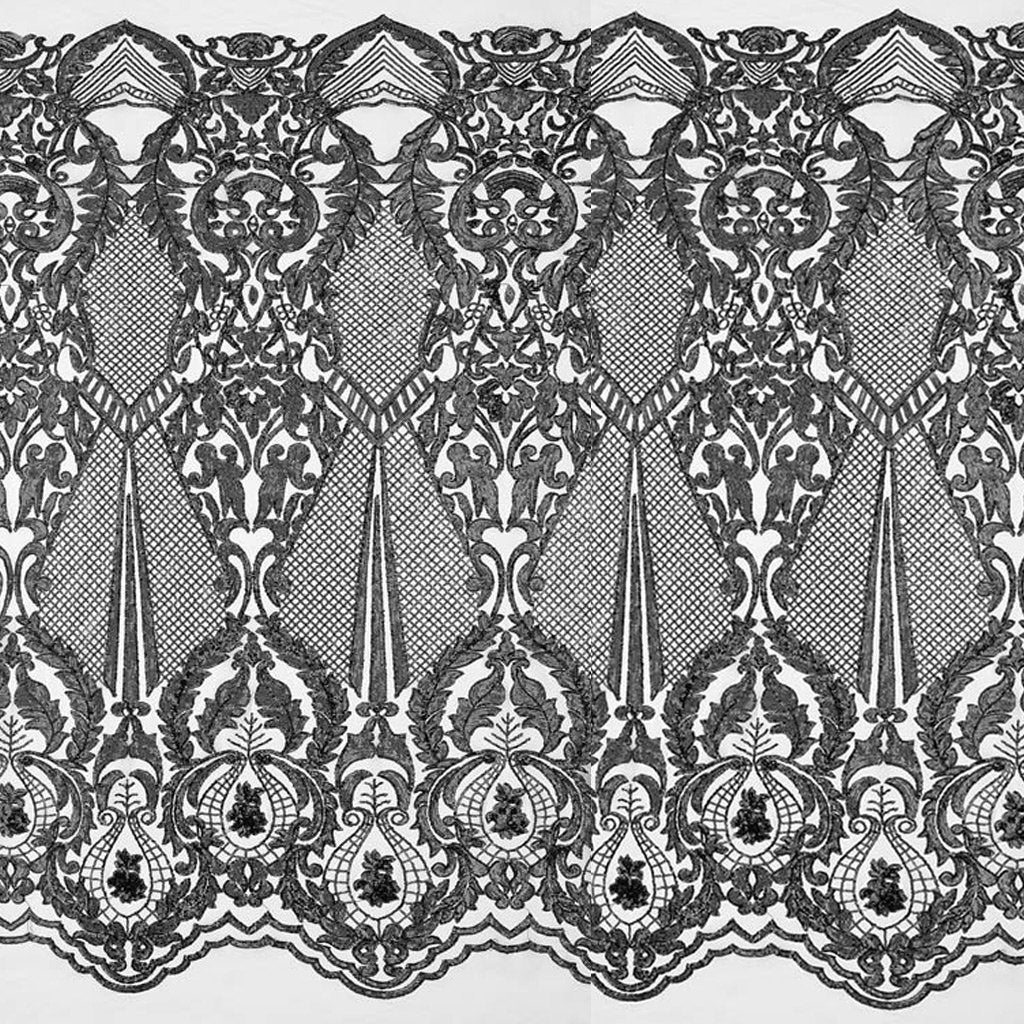 Celine Stretch Mesh Sequin Fabric - Embroidered Sequin, 54" Width (1 Yard)