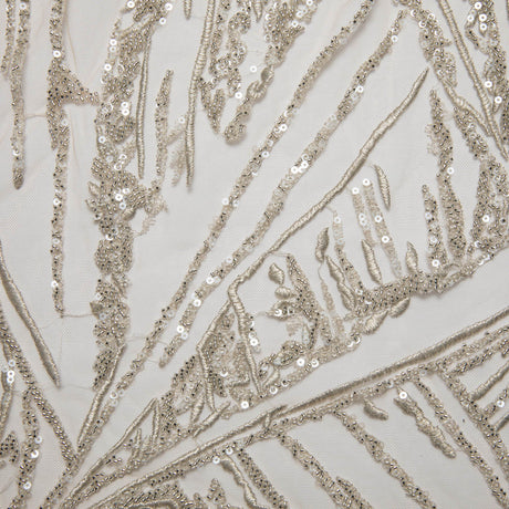 1 Yard P Soft Tulle Lace Fabric Embroidered Sequined Elegant Beautiful Design 52" Wide