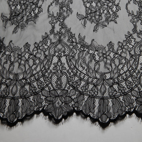 1 Yard Luxurious Chantilly Lace Fabric with Lavish Floral Pattern 54" Wide