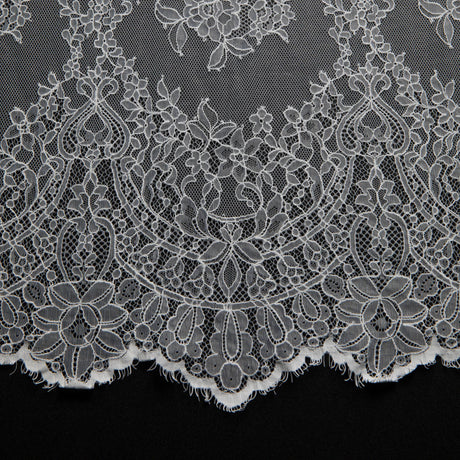 1 Yard Luxurious Chantilly Lace Fabric with Lavish Floral Pattern 54" Wide