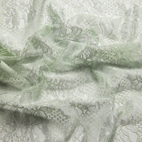 1 Yard Chantilly Lace Fabric Embroidered with Cord and Exquisite Floral Pattern, 56" Wide