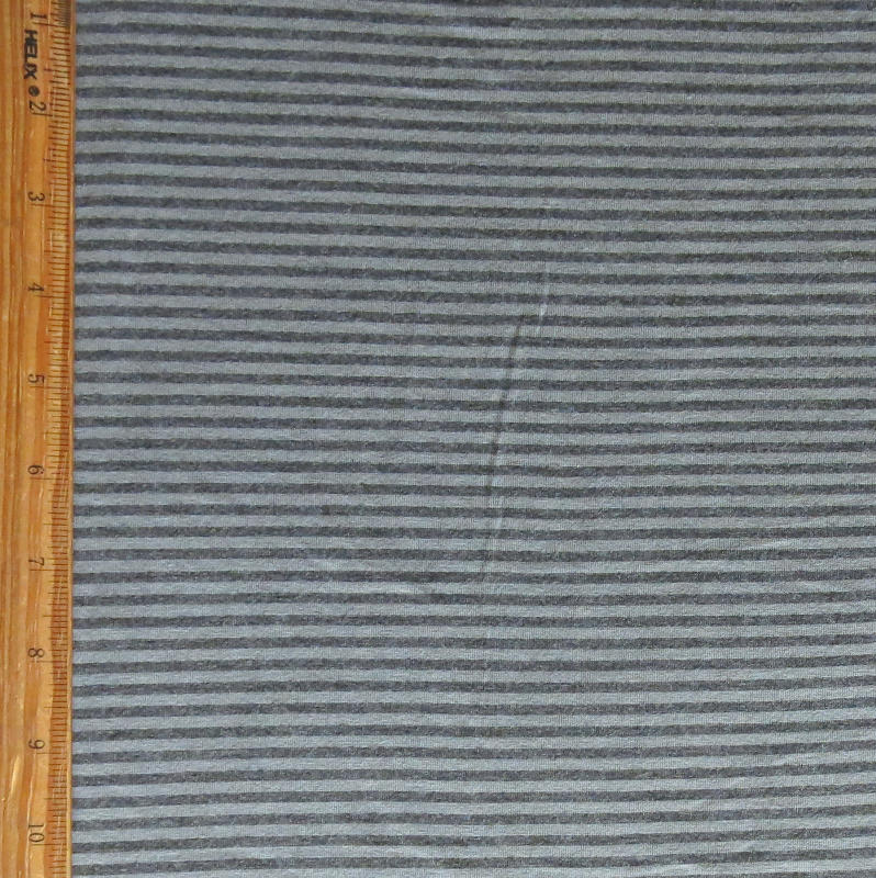 Bamboo Lycra Knit Fabric Charcoal and Grey Micro Stripe