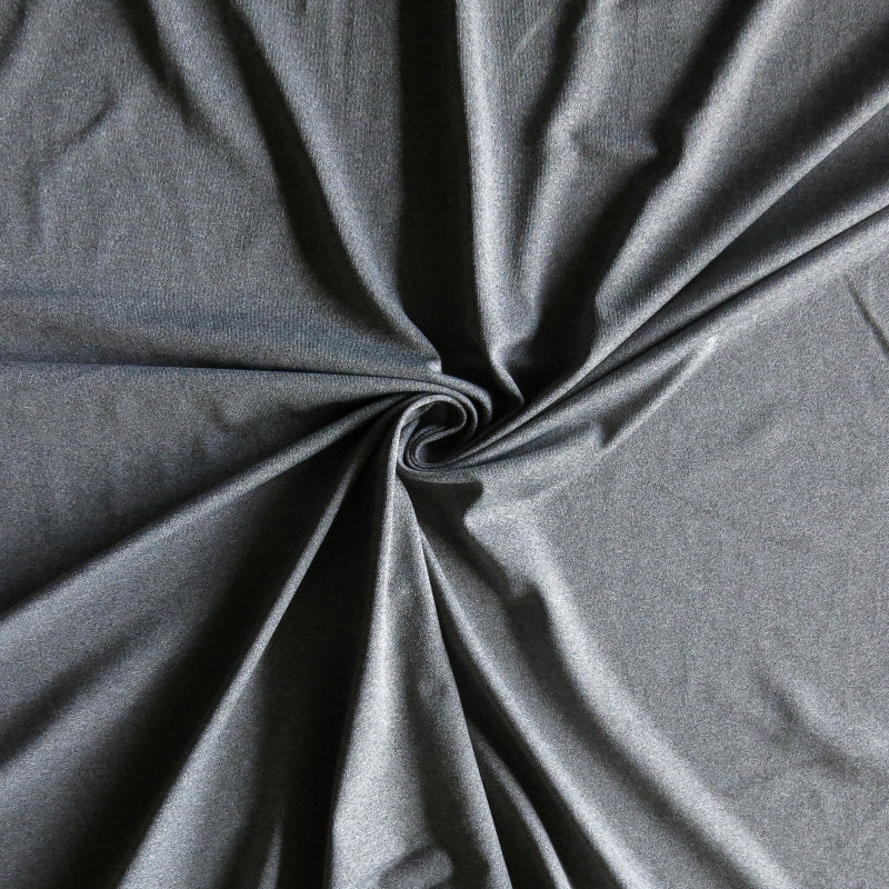 Athletic Poly Spandex Knit Fabric Charcoal Heather