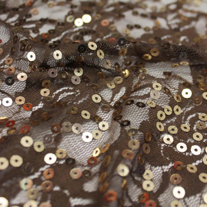 Stretch Lace Sequin Floral Fabric