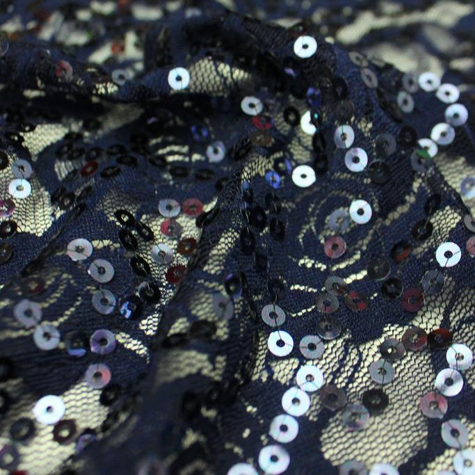 Stretch Lace Sequin Floral Fabric