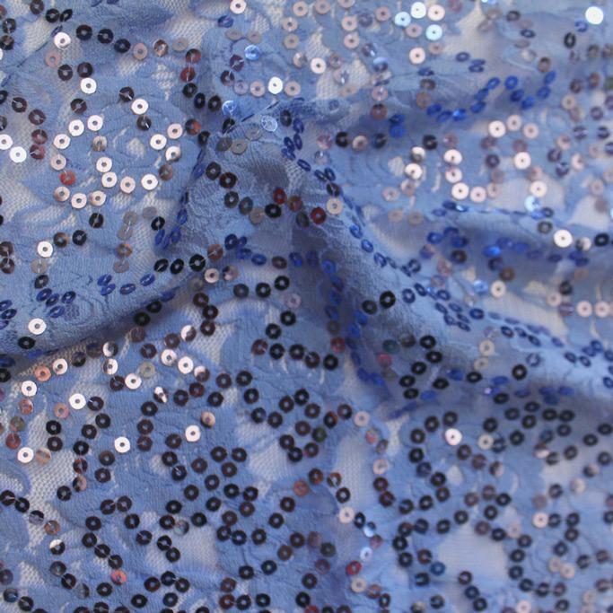 Stretch Lace Sequin Floral Fabric