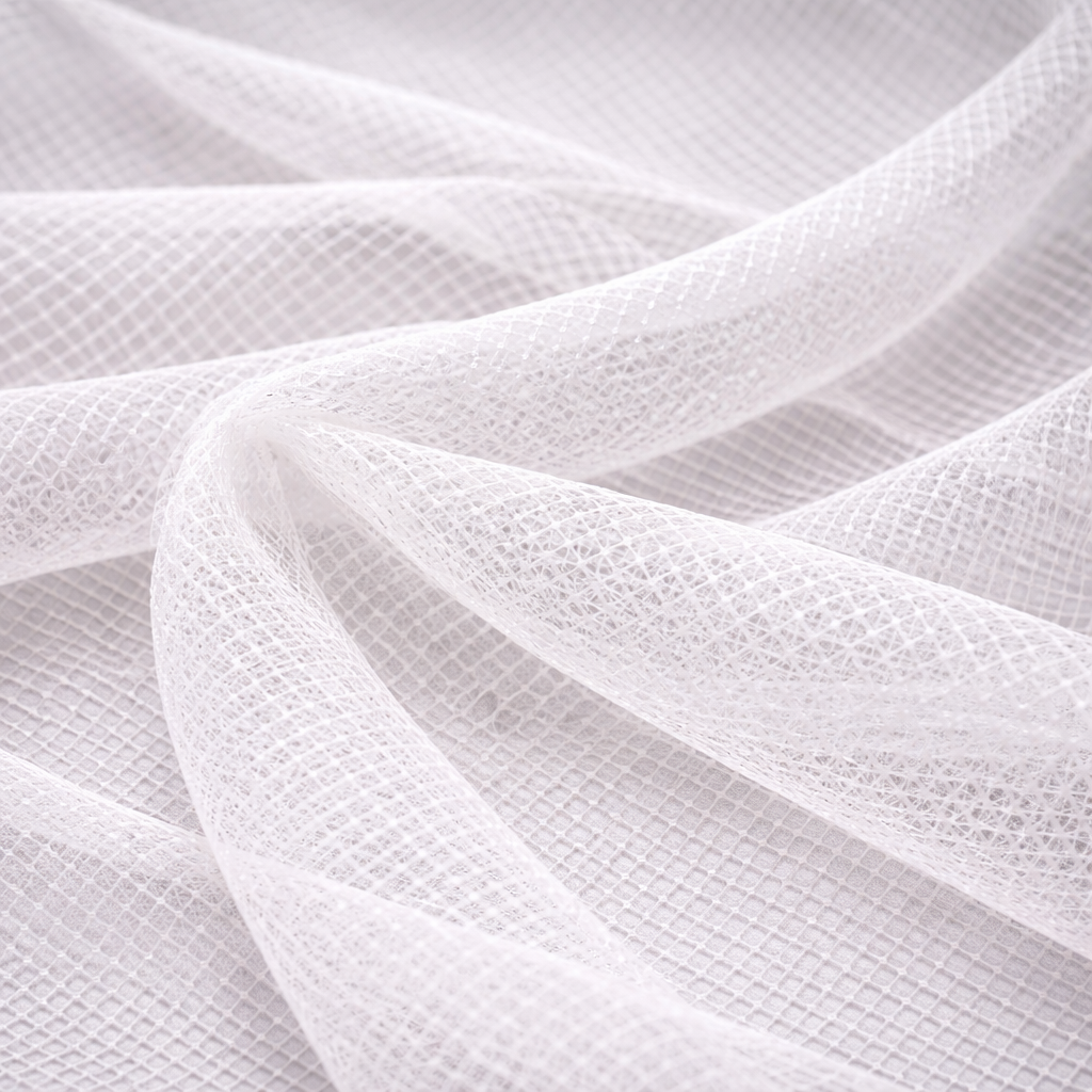 Italian Hard Net Polyester Fabric - Black And White Netting, 54" Width (1 Yard)