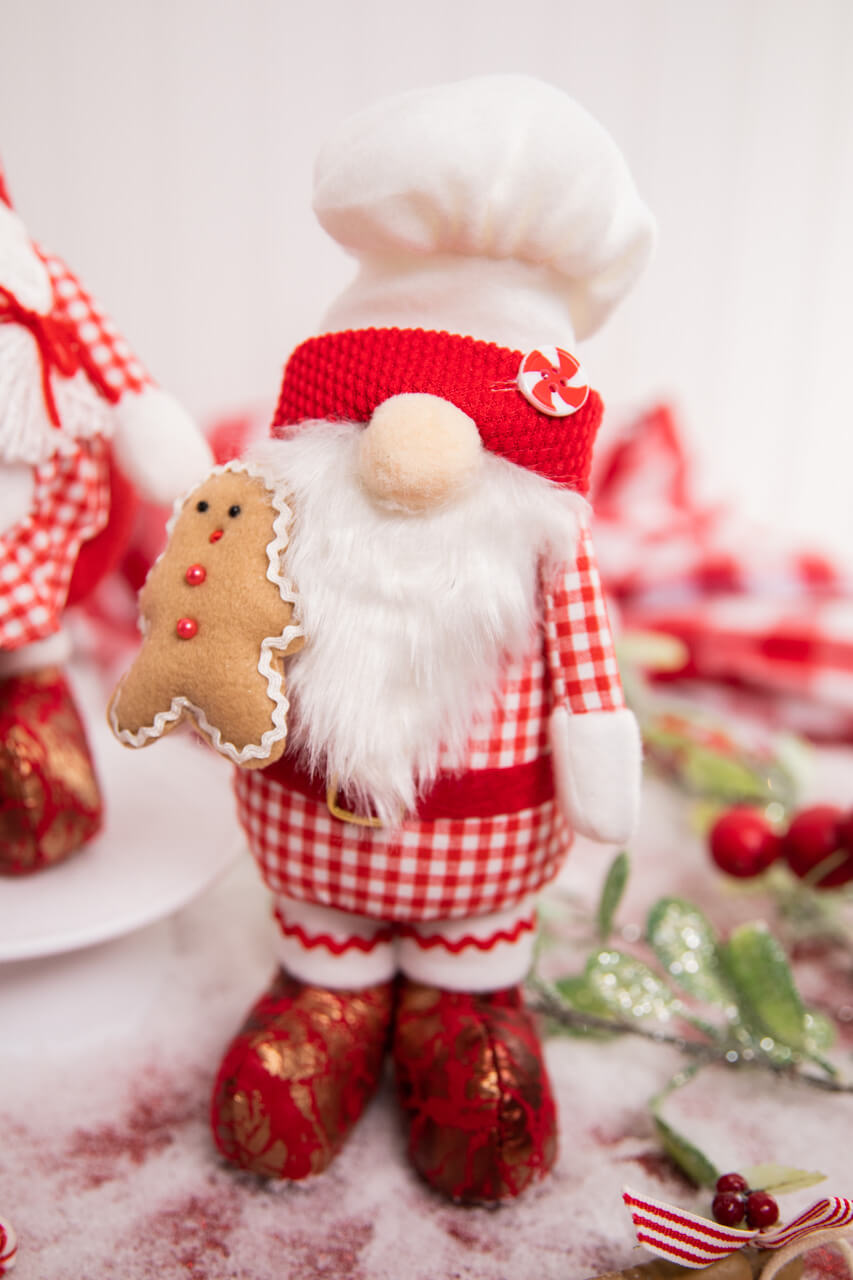 13" Fabric Holiday Chef Gnome