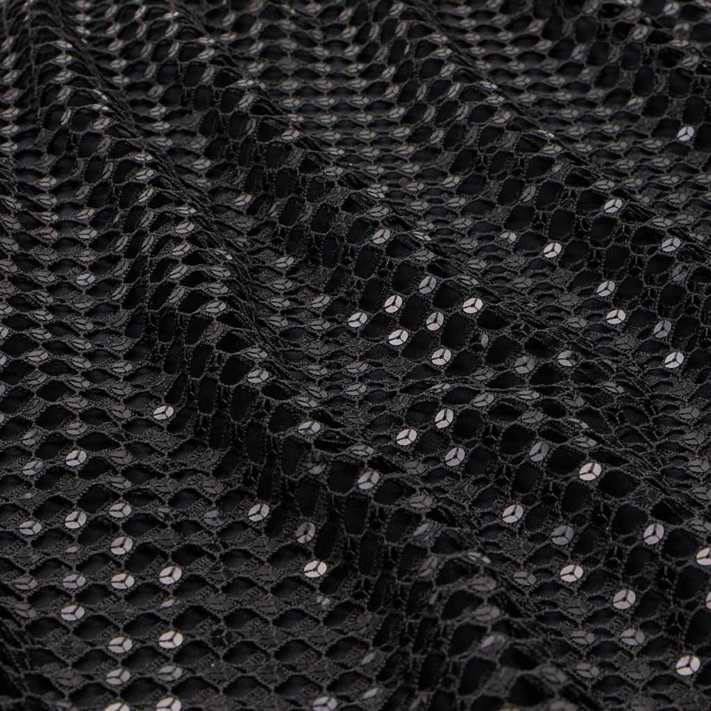 Knitted Lace Sequin Chequered Fabric