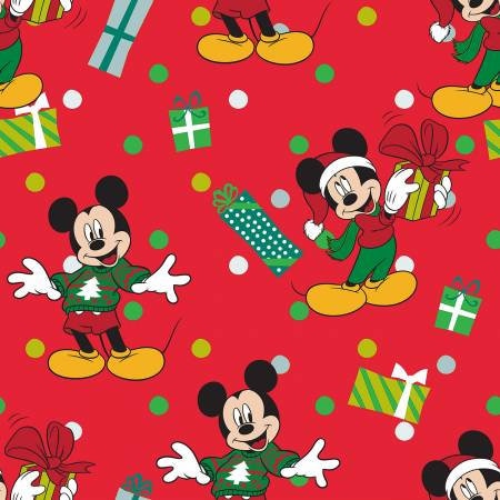 Quilting Cotton Disney Mickey for Me Christmas